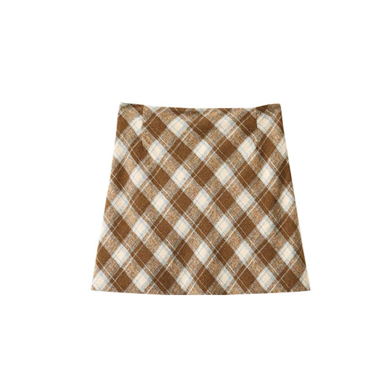 

Plus Size Women s Retro Plaid High Waist Midi Pencil Skirt (Winter Collection, Sizes 130-350 jin) 5XL for 210-245 jin