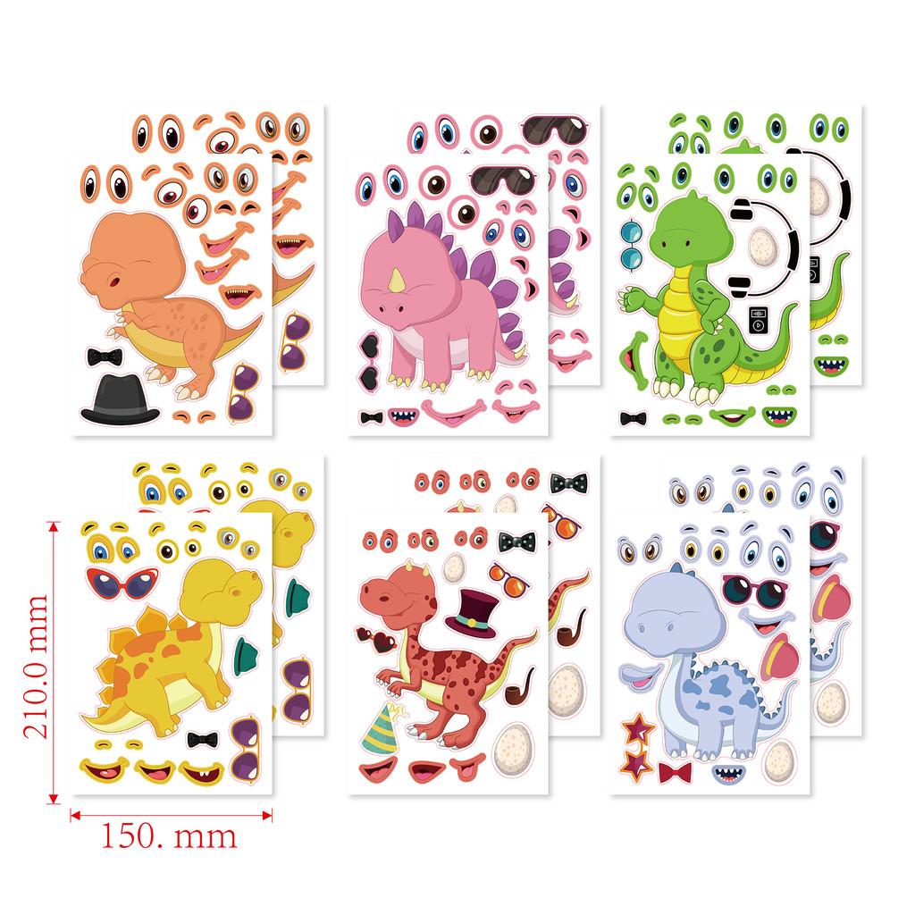 Puzzle Whimsical Dinosaur Kit With Adhesive Stickers For Kids Fun Interactive