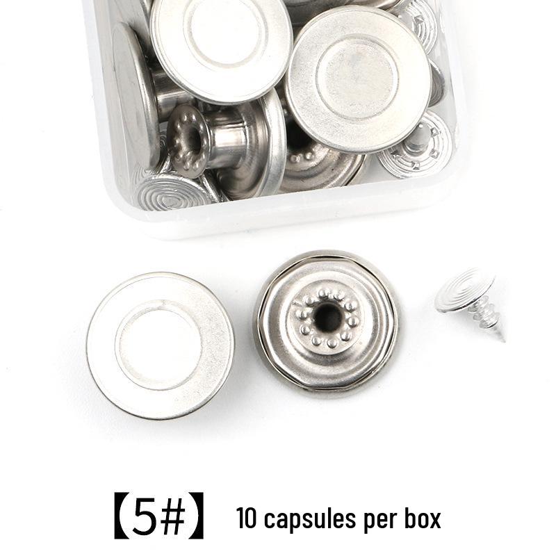 Metal Tack Buttons for Denim Jackets, Overalls, and Clothing - Men's, Women's, and Children's Apparel.