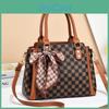 Fashionable Pu Tote Bag For Women With Stylish Plaid Design And Soft Structure