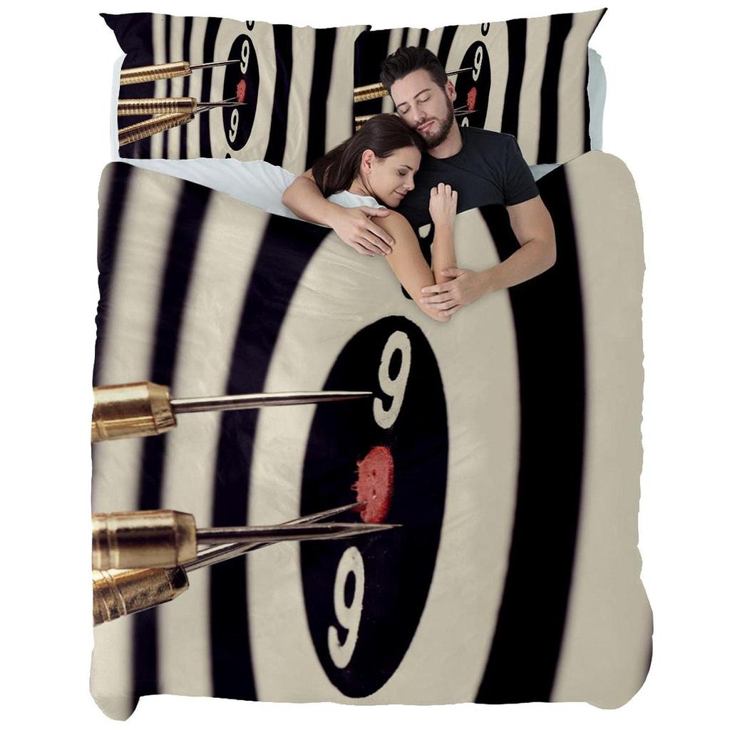 Dart Board Duvet Cover Set,Dartboard Bedding Sets 2/3pcs Skin-friendly Lightning And Flame Comforter Cover Set Full Queen Size