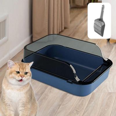 Anti Splash Cat Bedpan Semi-closed Kitten Litter Pan Cat Litter Box  For Rabbit Kitten