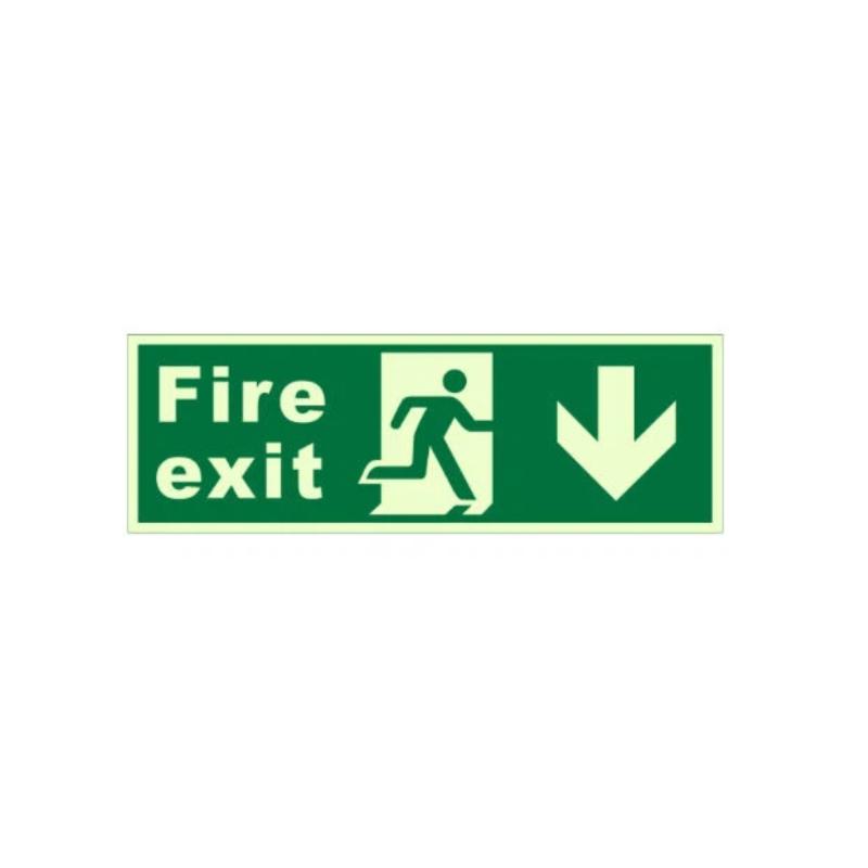 1 Sheet Glow-In-The-Dark Safety Exit Emergency Passage Sign Label Sticker Luminous Escape Direction Guide Sign Stickers