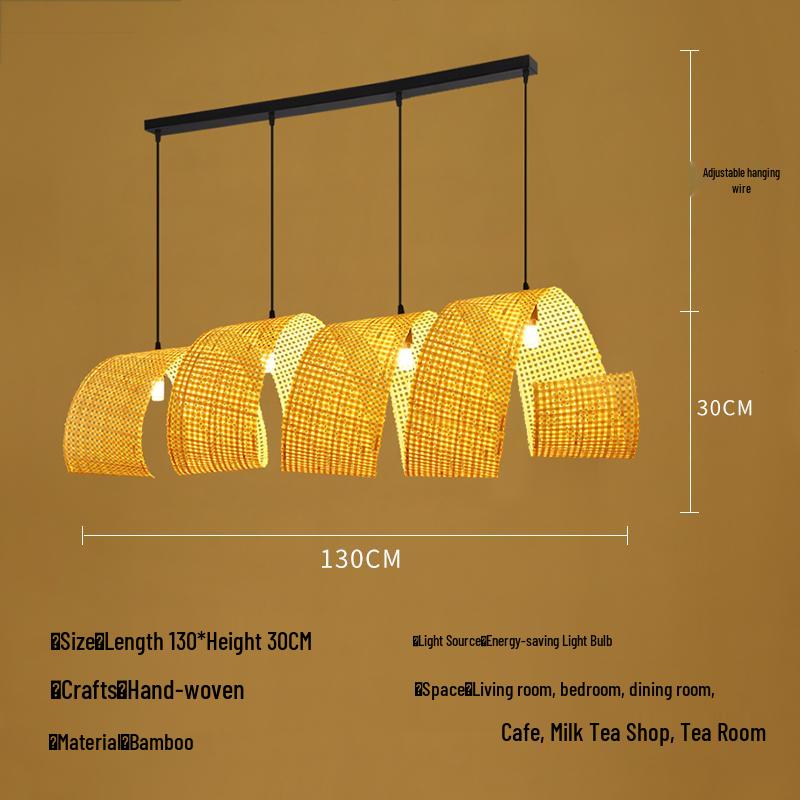 Bamboo Weaving Chandelier: Japanese Bar & Zen Tea Room Decor