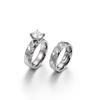 Kalon Japanese-Korean Minimalist Titanium Steel Couple Rings - 18K Gold Textured Diamond Wedding Bands