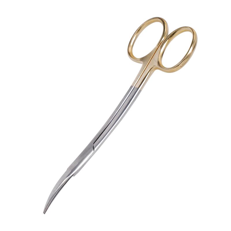 1Pc Dental Surgical Scissors Double Curved Stainless Steel Curved Tip Tissue Scissors Forceps Dentistry Implant Surgical Tools Professional Grade