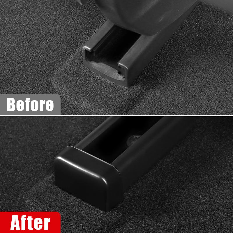 For Tesla Model 3 Y 2021 2022 2023 2024 2025 4PCS Car Rear Seat Slide Rail Anti-Kick Rubber Plug Protective Case Cover Sticker