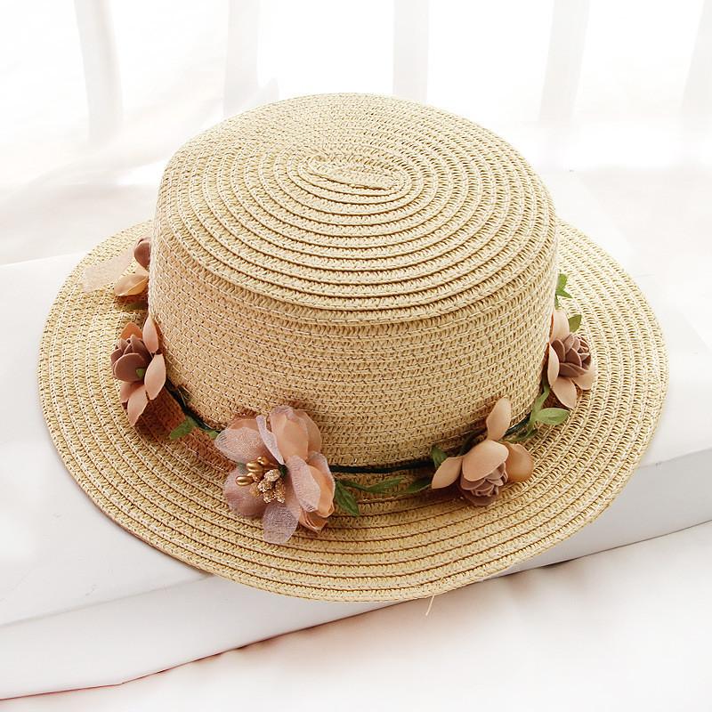 Summer Flower Hat With Wide Brim And Sunshade For Outdoor Beach Vacation