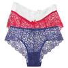 3PCS Women Underwear Sexy Lace Transparent Panties Tempting Pretty Briefs Low Waist Women's Lingerie Underpants Intimates