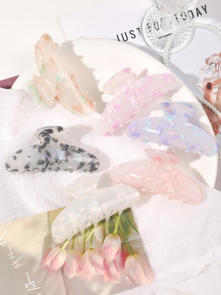 High Quality Acetate Arc Hair Claw,Medium Barrettes For Women Elegant Hairpin Shark Clip Glitter Hair Clips Headdress