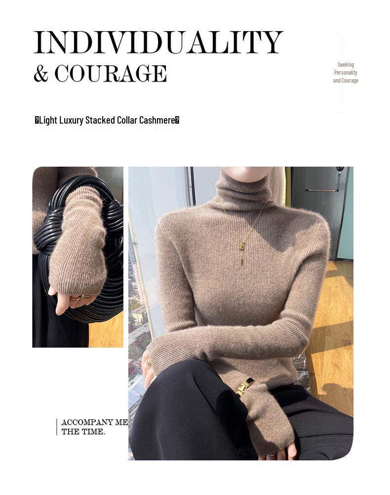 Women's Slim Fit Cashmere Turtleneck Sweater - Soft, Smooth, High-Neck Base Layer, Flattering Fit.