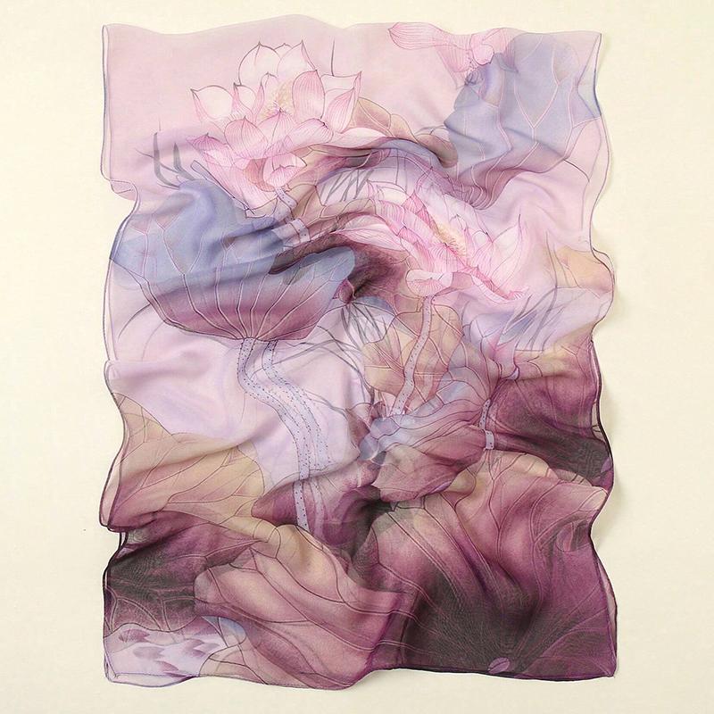 Luxury Brand Women Beach Scarf Floral Silk Shawls Design Print Headband Female Summer Headband Wraps Sunscreen Hijab