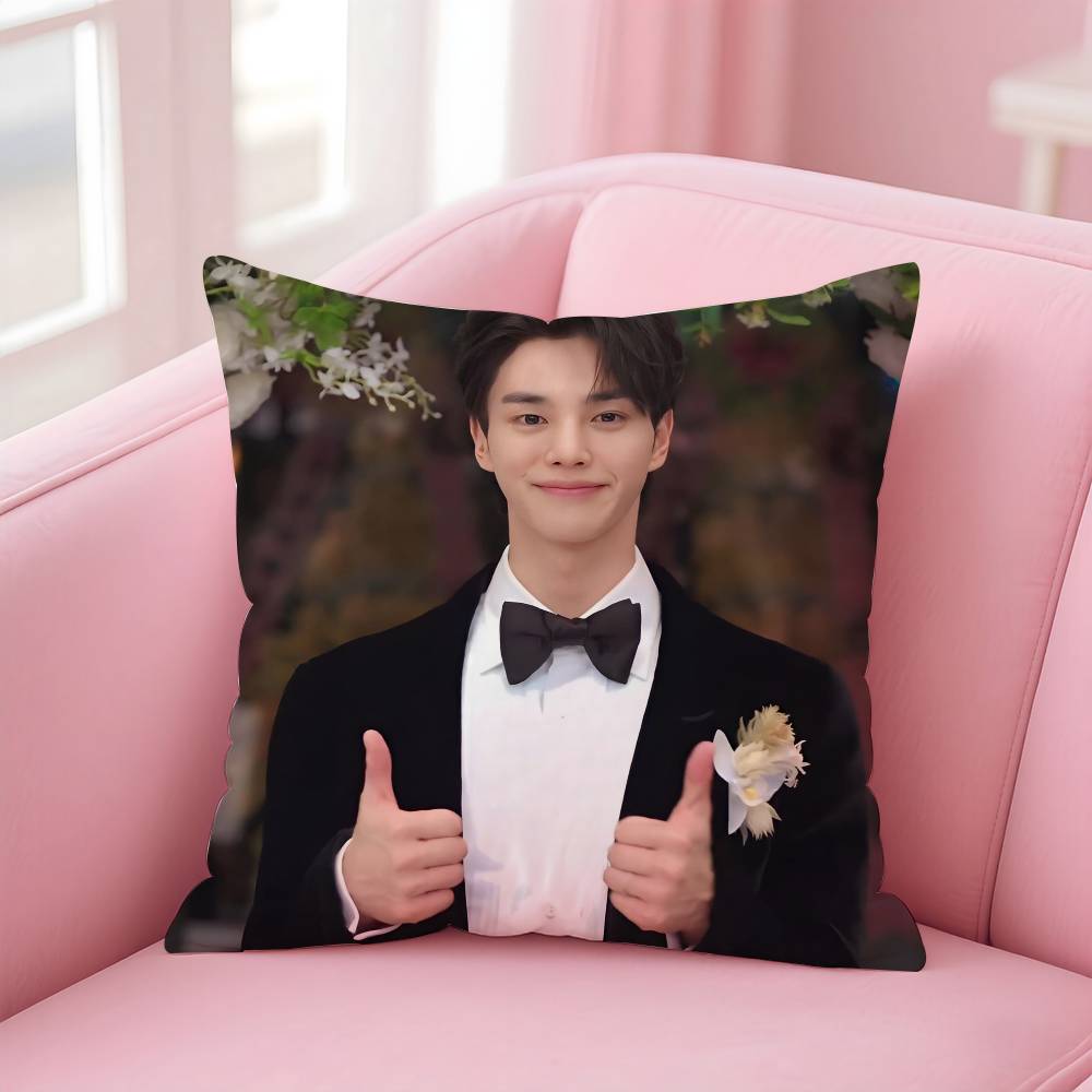 Kpop Style Actor Hot S-Song Kang Pillow Case Anti-Dustmite Pillowcase Invisible Zipper Silky Short Plush Sofa Cushion Cover
