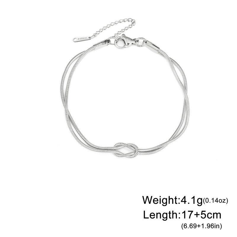 

Minimalist Double-knotted Snake Bone Chain Bracelets for Women Men Couple Stainless Steel Waterproof Colorfast Jewelry Gifts