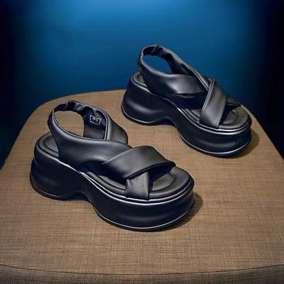 New 2024 Summer Platform Women Sandals Fashion Open Toe Thick Sole Flats Shoes Ladies Elegant Gladiator Sandalias Ventilate