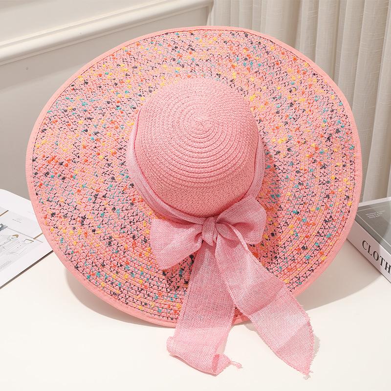 Korean Version Of Trendy Women'S Summer Sun Hat With Large Brim Straw Hat, New Sun Hat Beach Hat Sun Hat Outdoor Sun Hat