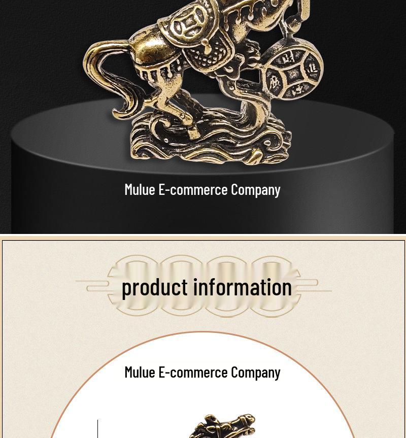Handmade Brass Chinese Zodiac Horse Figurine: Bring Wealth & Prosperity - Small Home Ornament & Tea Pet Gift