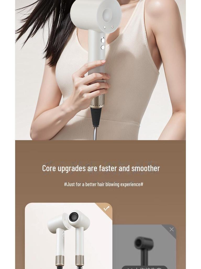High-Power Ionic Hair Dryer: Leafless Design, Fast-Drying, Suitable for Home and Salon.