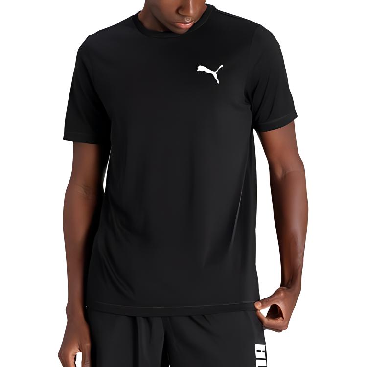 Puma Modern Print Logo Crew Neck T-Shirt Men Tops Black 844156-01