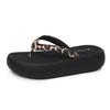 Infradito con suola alta donna stampa leopardata estive antiscivolo nuove casual versatili sandali da spiaggia mare donna
