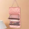 Pink waterproof detachable 4-in-1 makeup bag Multifunctional portable toiletry bag set Large capacity travel mesh storage bag