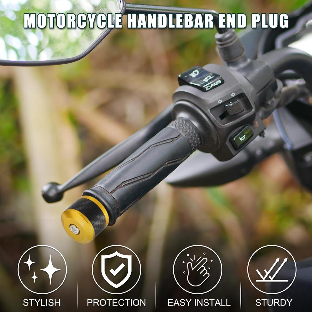 TUCKBOLD Motorcycle Handlebar End Plugs Aluminum Alloy 7/8" 22mm Stylish | Front Handlebar Grip