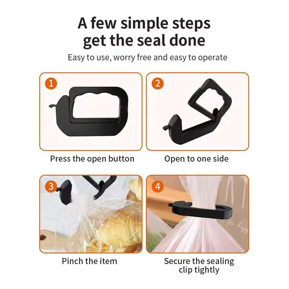 Reusable Snack Bag Sealing Clips - Sealing Food Storage Clips for Kitchen Chips Coffee Bags Home Storage Bags