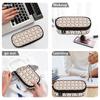Pencil Bag Structured Wear Resistant Polyester Easy Open Zipper with Main Compartment Mesh Pocket and Pen Slots for Boys Girls