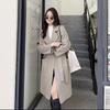 Women's Autumn and Winter Medium-length Temperament Coat Ladies Solid Color Elegant Double-sided Velvet Coat