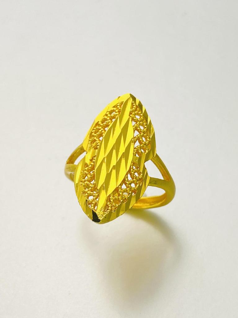 24K Gold Plated Adjustable Brass Ring - Personalized High-End Design