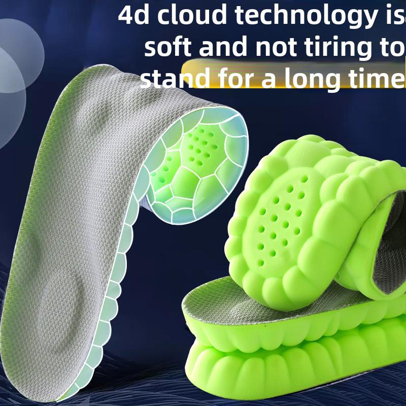 Komfort-Einlegesohlen für Männer und Frauen - Weiche 4D-Gewölbeunterstützung, Stoßdämpfung, Schweißdeodorierung, Ideal für langes Stehen und Sport