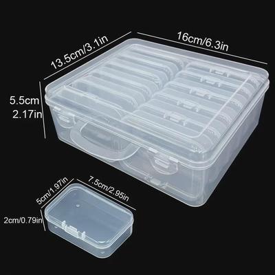 Transparent Plastic Jewelry Storage Box with Lid - 12 To 15 Grids