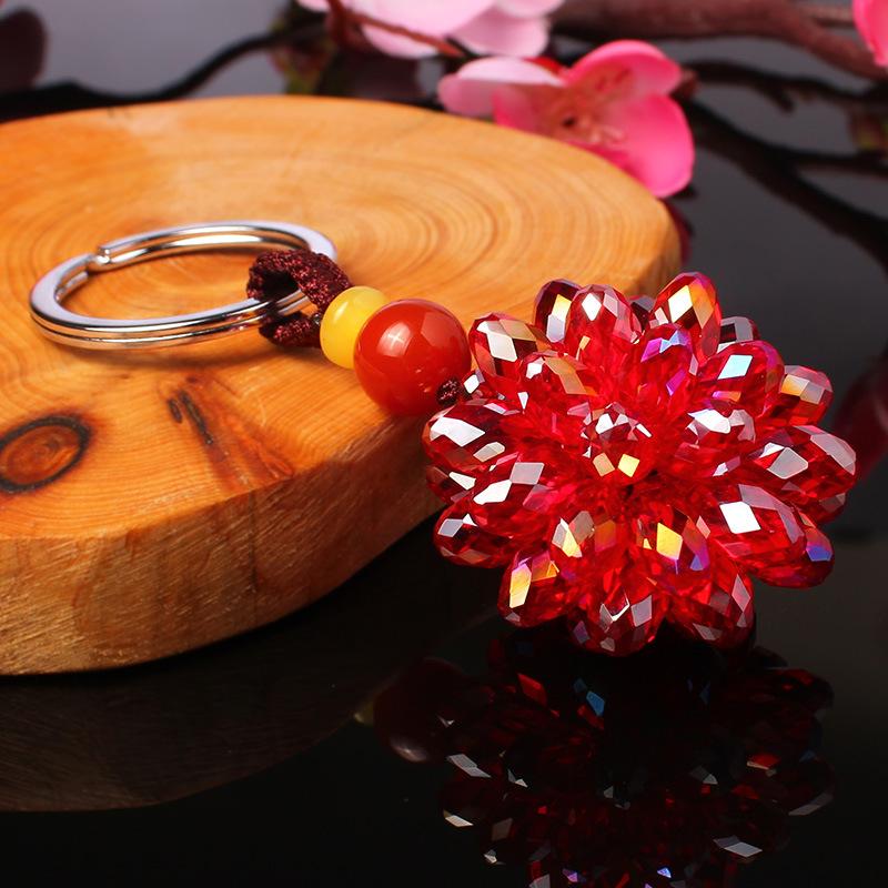 

Персонализированный брелок-хрустальный шар, Высококачественный автомобильный брелок, Кольцо для ключей, Сферический аксессуар для подвешивания на сумку, Аксессуар для ключей, Сфера в форме капли воды красный