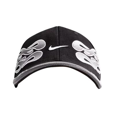 Nike Bestickte Flammenmuster Baumwoll-Baseballkappe Unisex-Kappen Schwarz IH9258-010