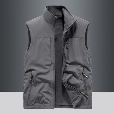 New Autumn and Winter Men's Polar Fleece Vest Outdoor Casual Vest Jacket Double-sided Plus Velvet Thickened Anti-
