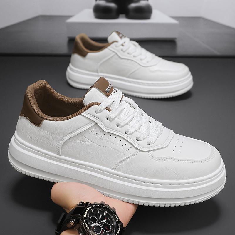 2026 Leder Plateau Skateboard Schuhe Herren Turnschuhe Klobige Skate Board Schuhe Flache Sneaker Dicke Sohle Niedrige Freizeitschuhe