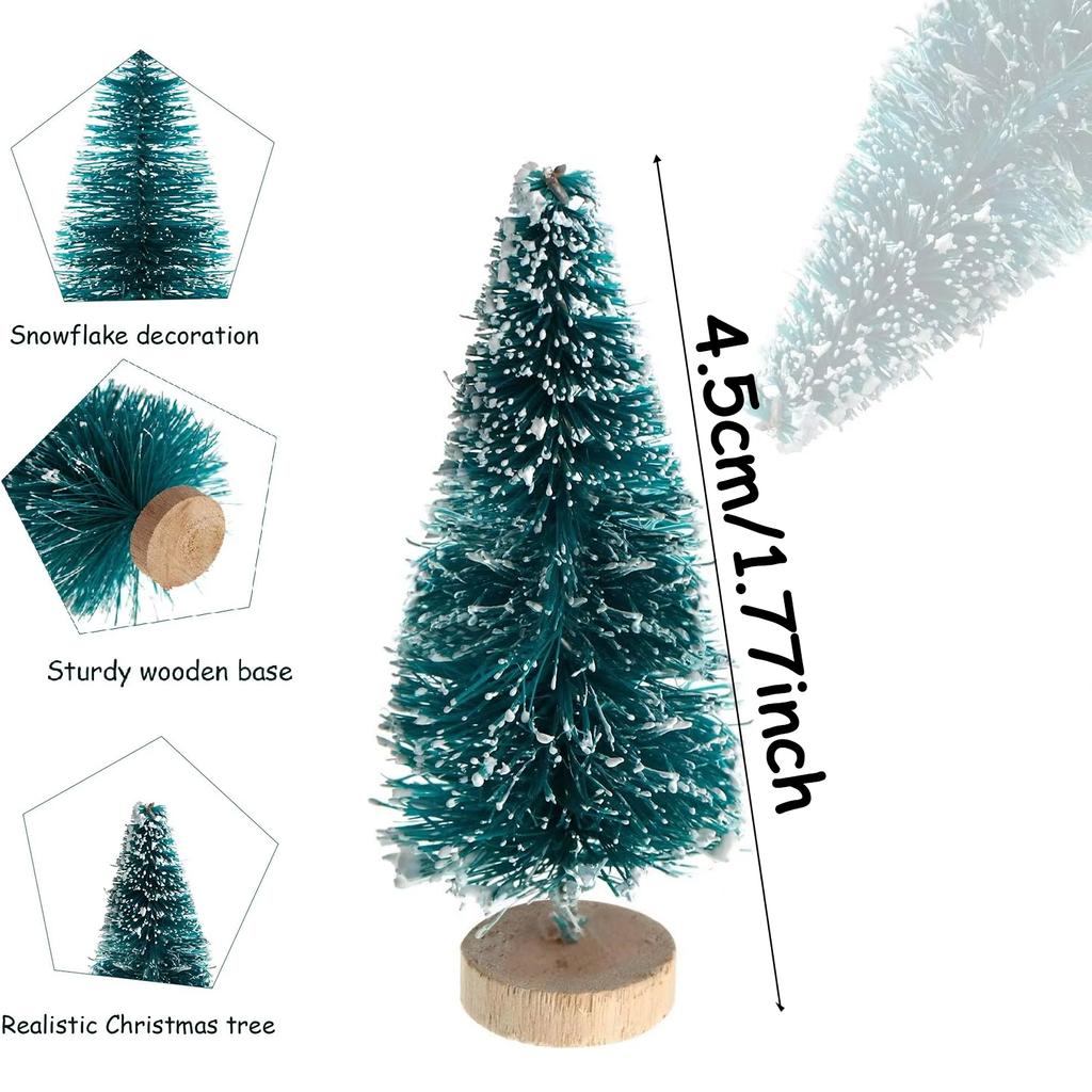 5/500pcs Mini Christmas Tree Small Artificial Christmas Tree Ornament Cedar Pine Sisal Tabletop Merry Christmas Party Decoration