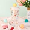 Water bottle creative portable float plastic cup summer tea separation straw cup girls outdoor portable cup wholesale