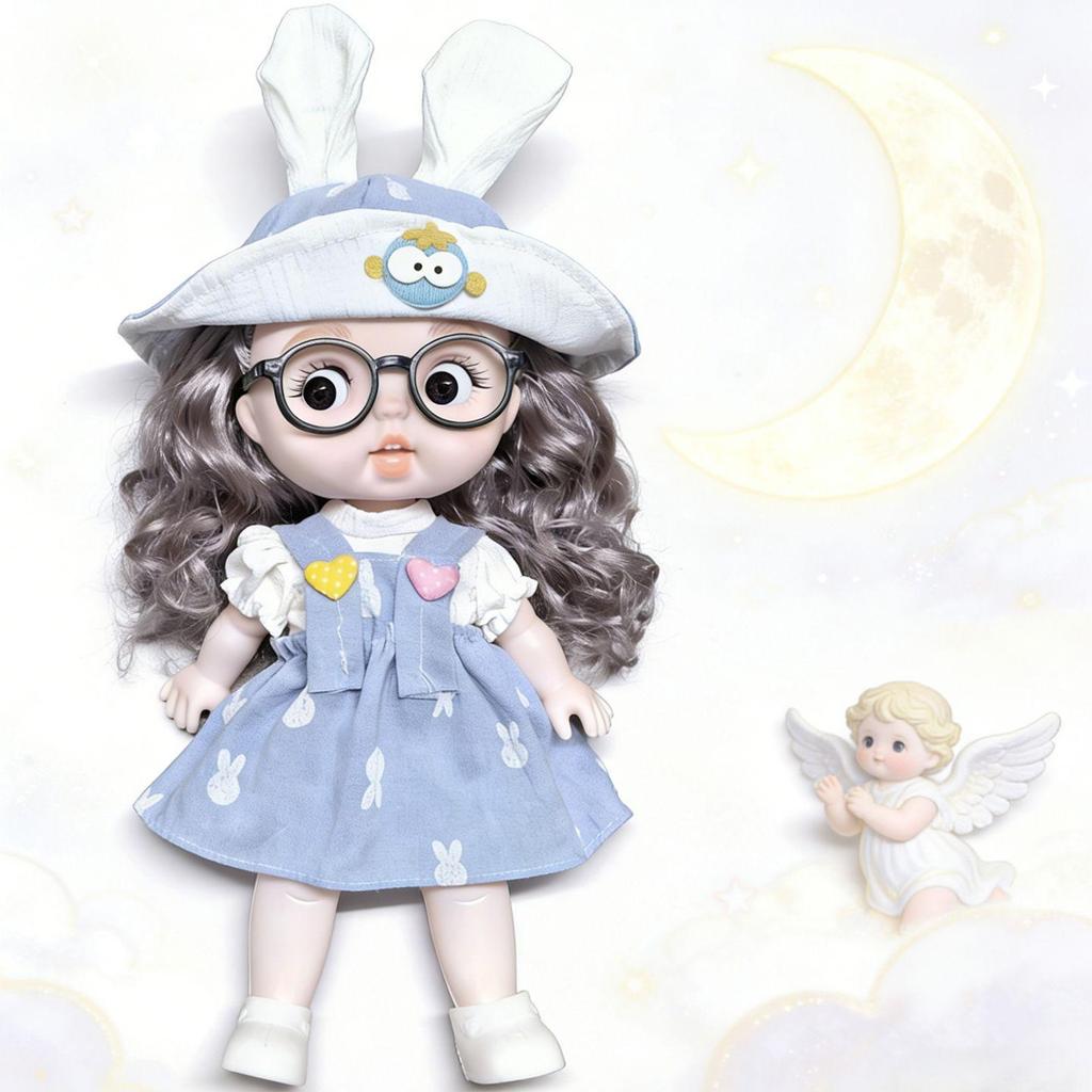 28cm Poseable Baby Doll with Changeable Outfits - Cute Realistic Soft Bodied Doll for Kids