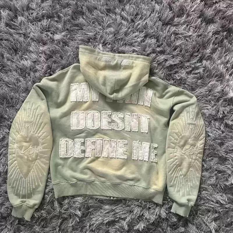 ZYLLO Y2K Harajuku New Fashion Letters Embroidered Loose Sweater Hoodies Street Retro Hip Hop Popular Casual Joker Sports Hoodies