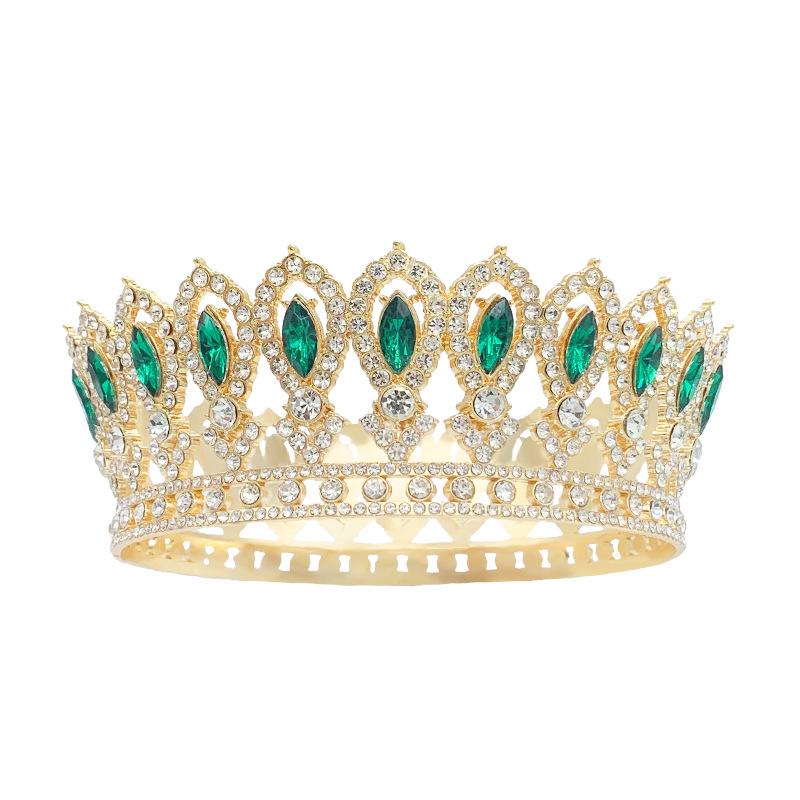 Elegant Gold Crown: Multi-color Pageant & Bridal Headpiece for Women