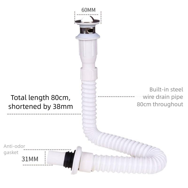 

Sink Drain Anti Odor Accessory Wash Basin Drain Pipe Bathroom Kitchen Set Drainage Pipe Bathroom Guttering Spouting Pipe