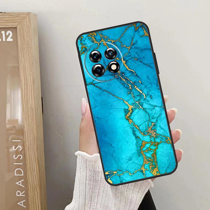 Niebieskozielony Złoty Agatowy Marmurkowy Pokrowiec Dla OnePlus 11 12 9 10 Pro 9R 10R 10T 12R OnePlus Nord N30 N20 N10 CE 4 2 3 Lite