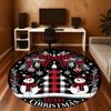 1pc snowman merry christmas Round Chair mat Area Rug - Non-Slip, Floor Mat for Office, Bedroom, and Indoor Decor -1002005