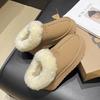 2025 New Winter Velvet Thickened Waterproof One-pedal Thick-soled Handmade Snow Boots Fashionable Fluffy Cotton Shoes for Women