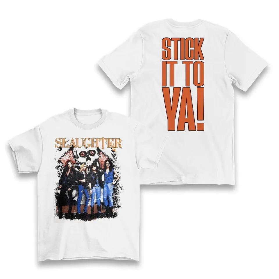 Slaughter Stick It To Ya! Tour Concert T-Shirt, Retro 90s Style Slaughter Music XL