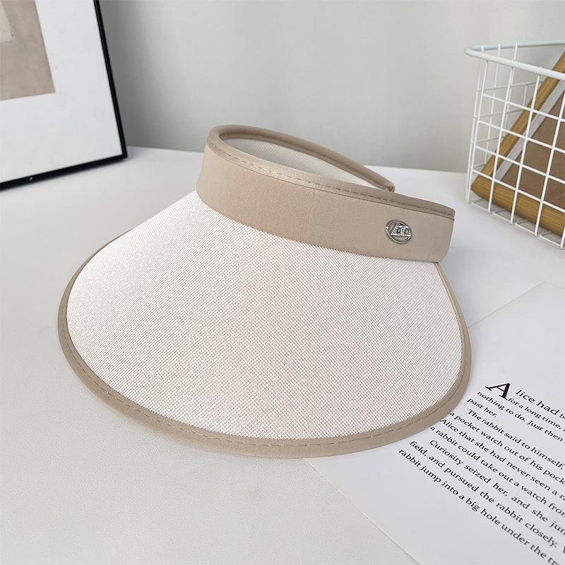 Summer Straw Vinyl Empty Top Sun Hat Women's Outdoor Versatile Big Eaves Bucket Hat Anti-ultraviolet Sunshade Mountaineering Hat