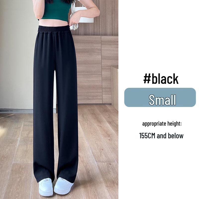 Ice Silk High Waist Chiffon Wide Leg Pants - Women's Summer Korean Style
