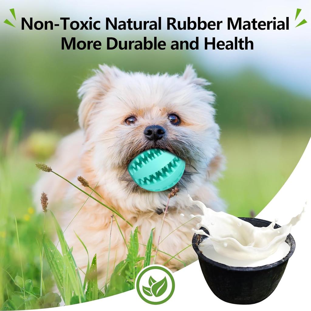 Puppy Teething Chew Clean Toy Balls Interactive Dog Treat Dispensing Ball Rubber Small Pet Enrichment Brain Stimulating Games