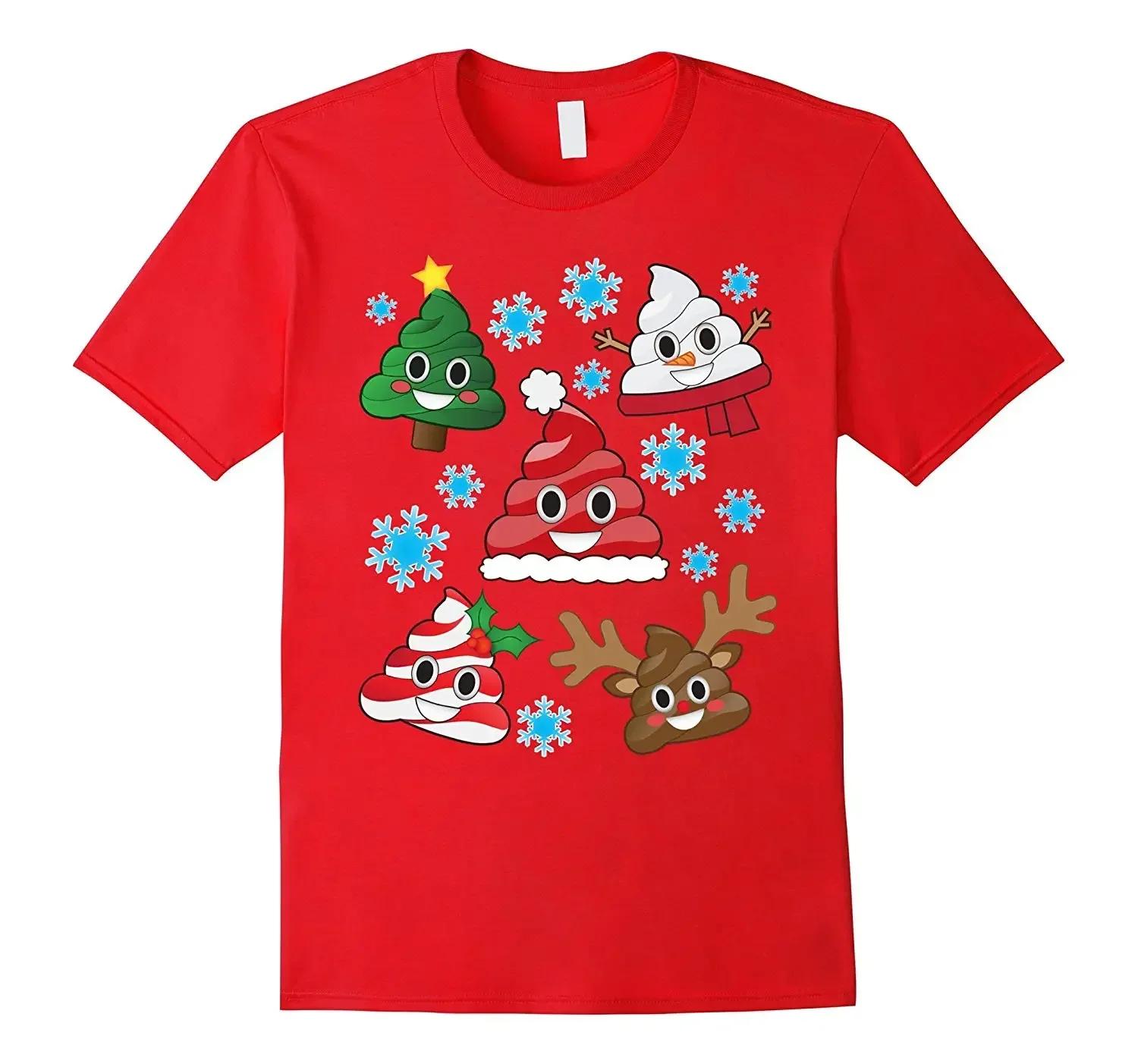

Funny Christmas Poop Cute Holiday Snowflake TShirt Mens Cotton Short Sleeve ONeck T Shirt New S3XL S